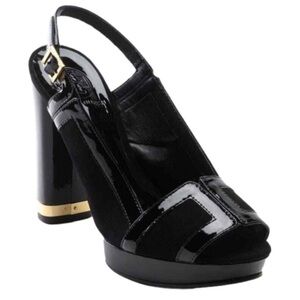 Vintage Tory Burch Patent Leather Slingback Block Heel 9